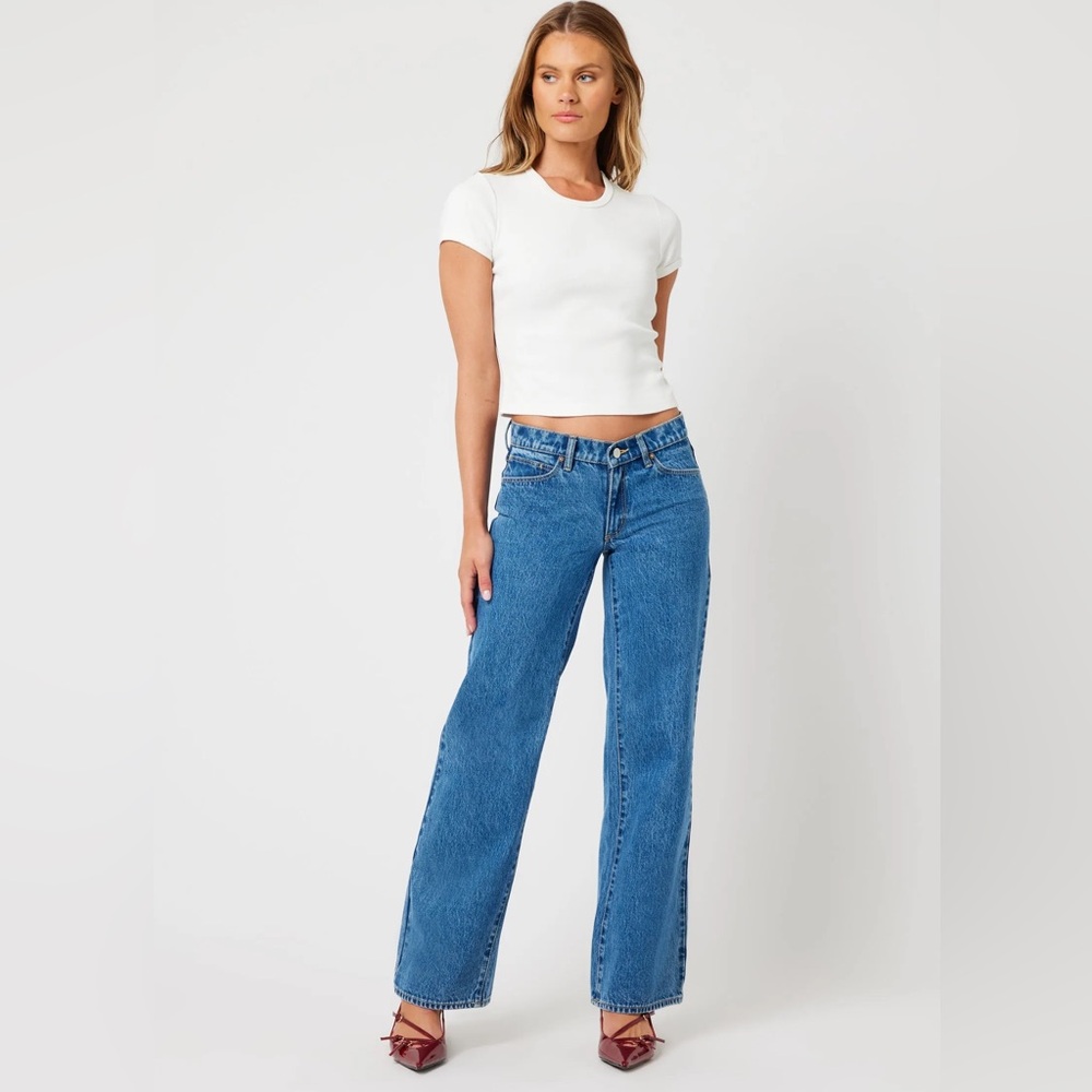 Abrand Women's Classic Blue Wide Leg Jeans - Picture 2 of 5